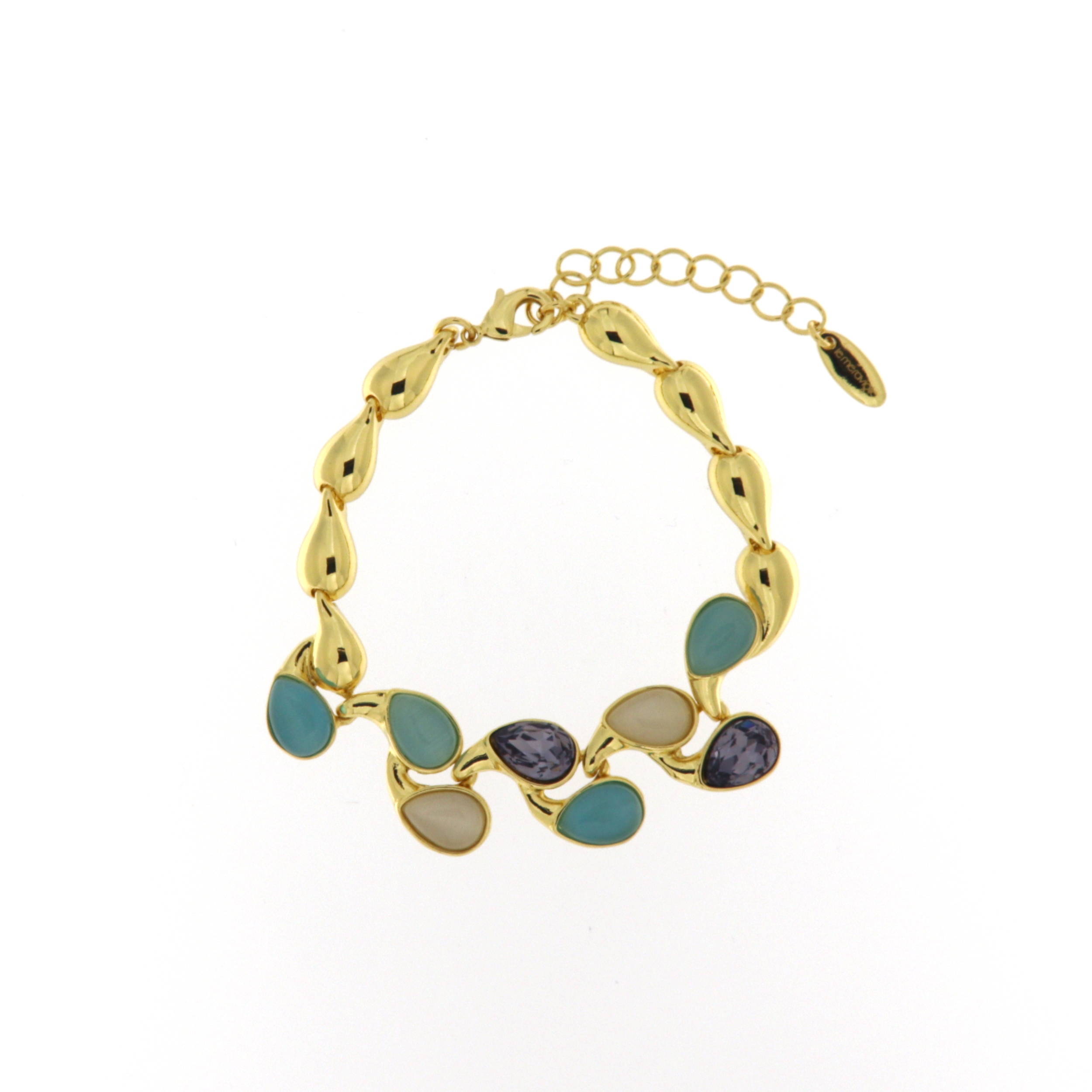 Bracciale metallo dorato e pietre sinfonia