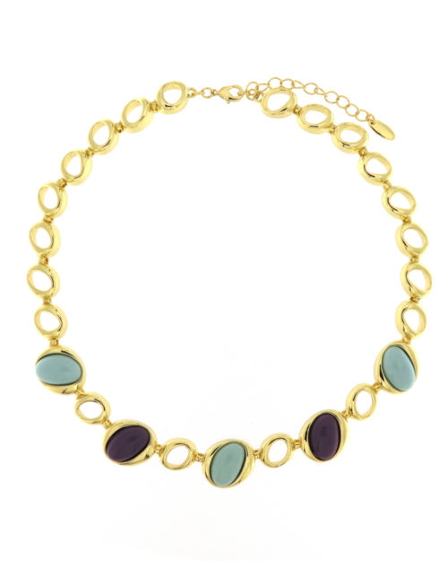 Collana metallo dorato e pietre sinfonia