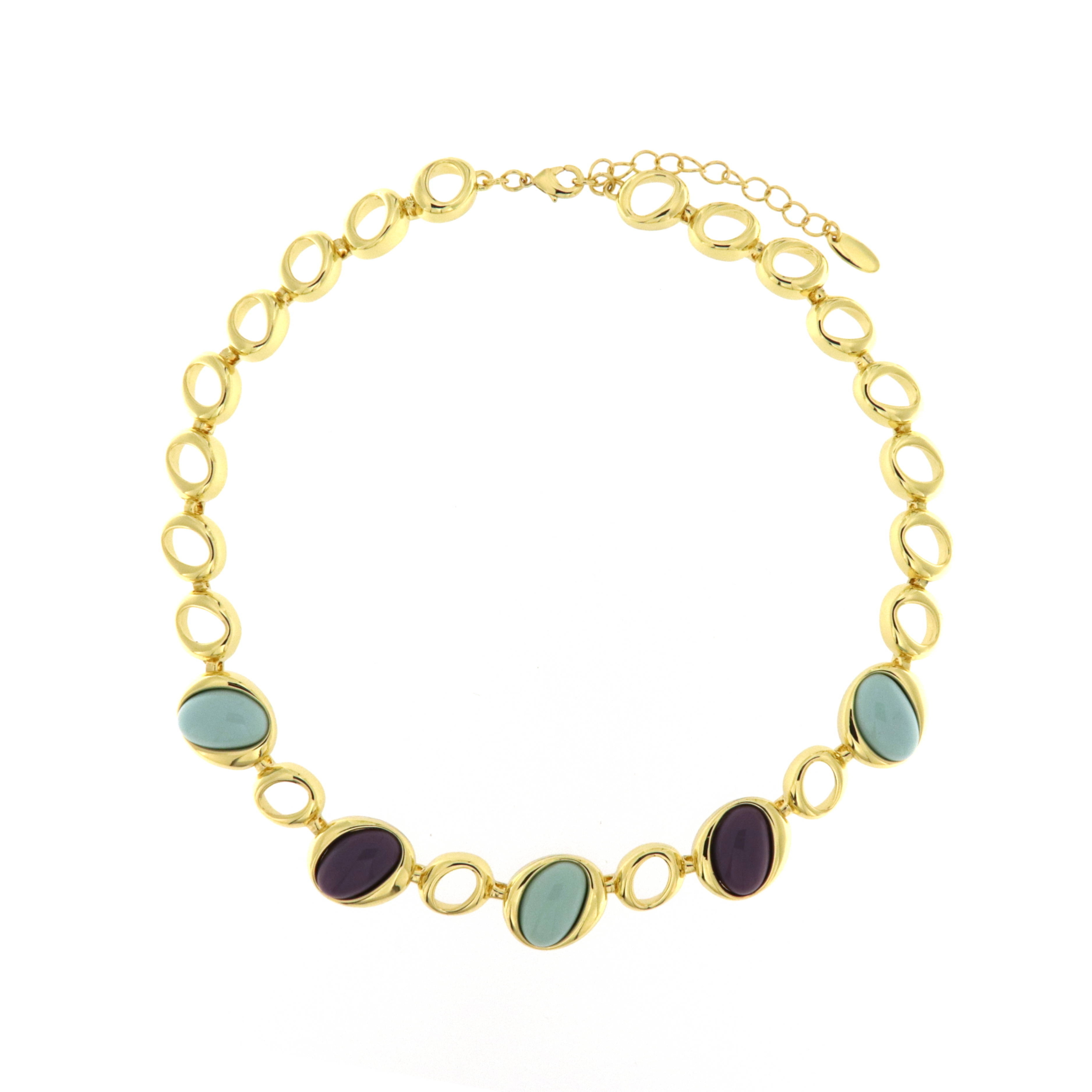 Collana metallo dorato e pietre sinfonia