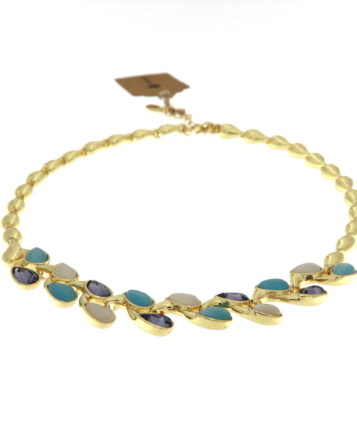 Collana metallo dorato e pietre sinfonia