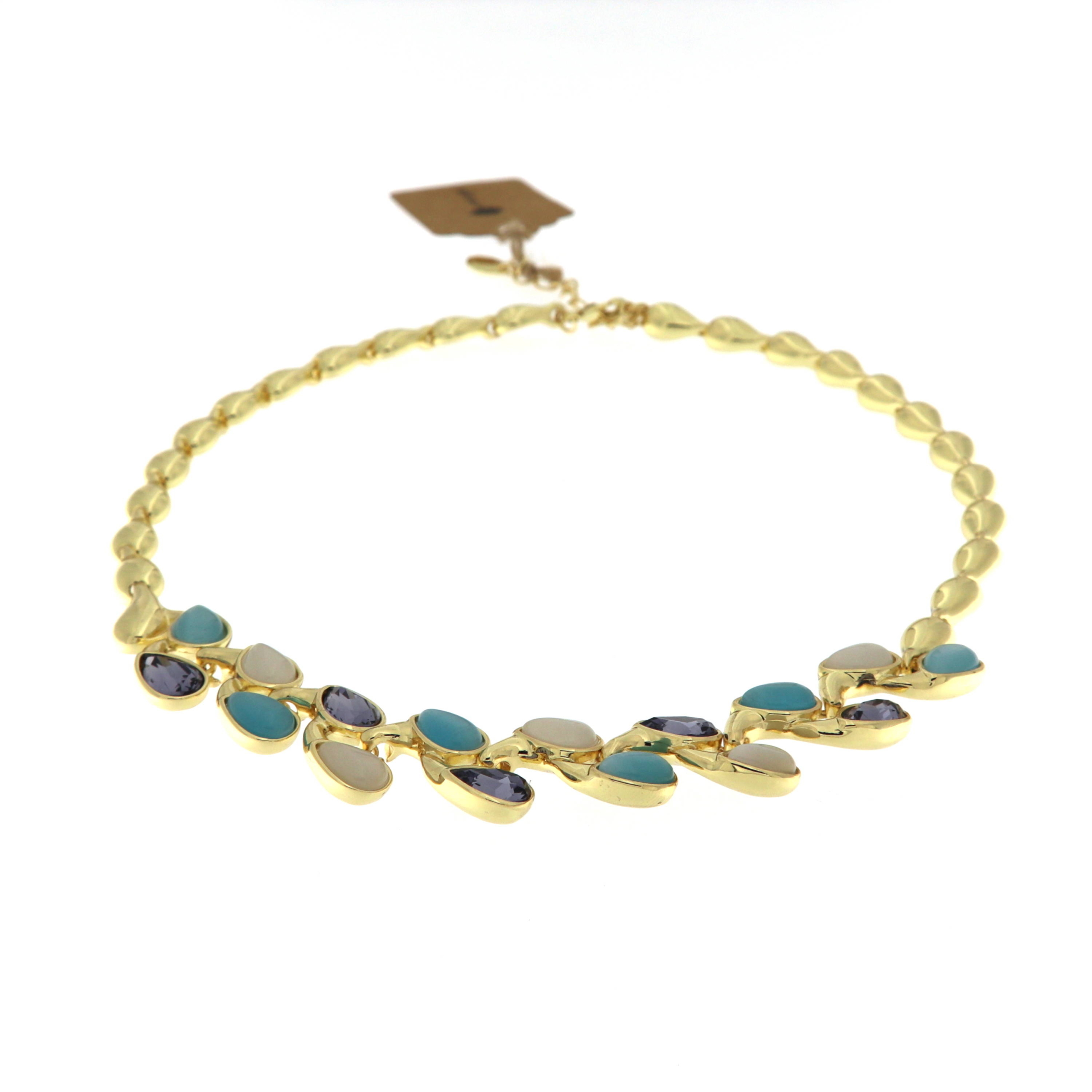Collana metallo dorato e pietre sinfonia