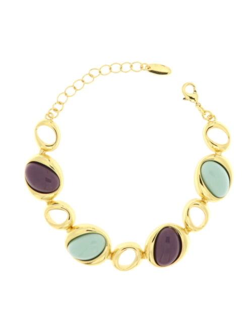 Bracciale metallo dorato e pietre sinfonia