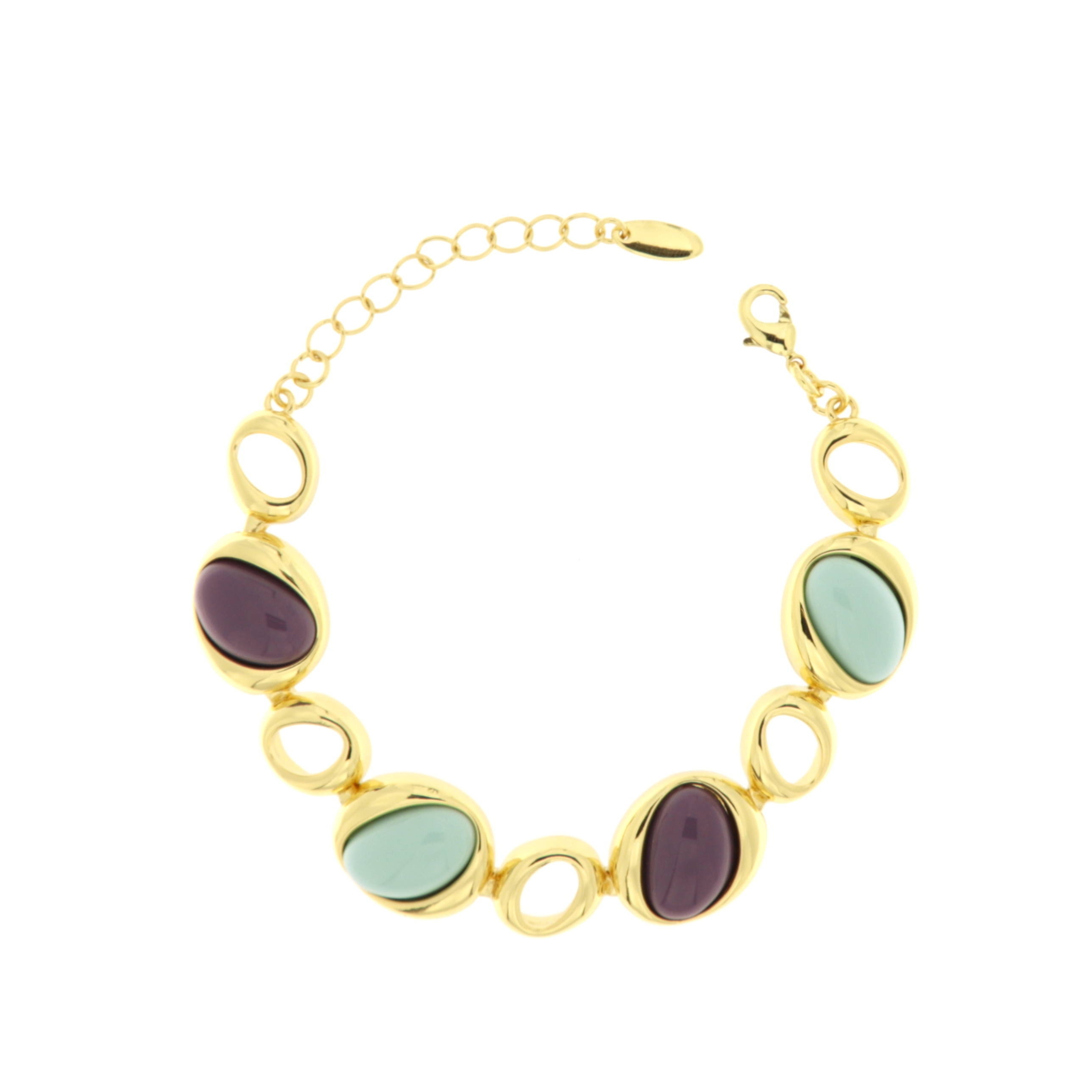Bracciale metallo dorato e pietre sinfonia