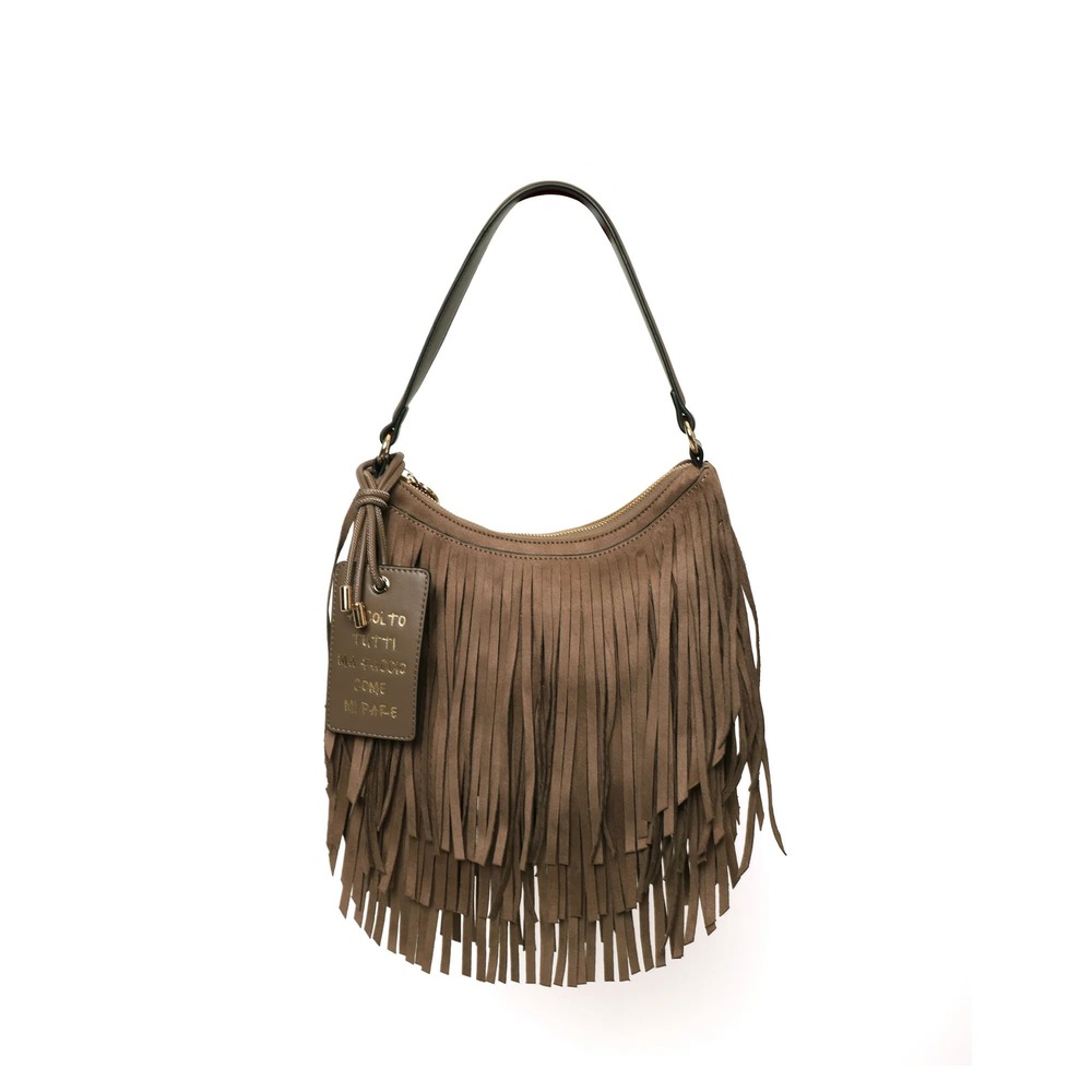 Borsa a spalla in camoscio con frange - Le Pandorine