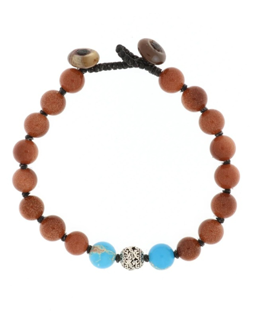 Bracciale in pietra e argento uomo - Le Meraviglie