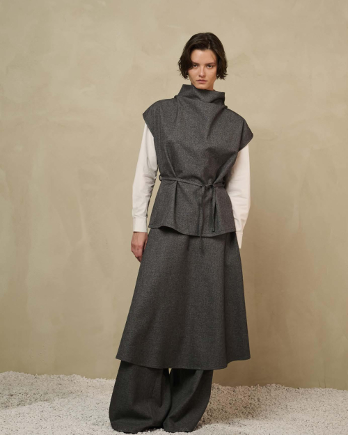 Blusa smanicata grigia donna - Giulia Matilda