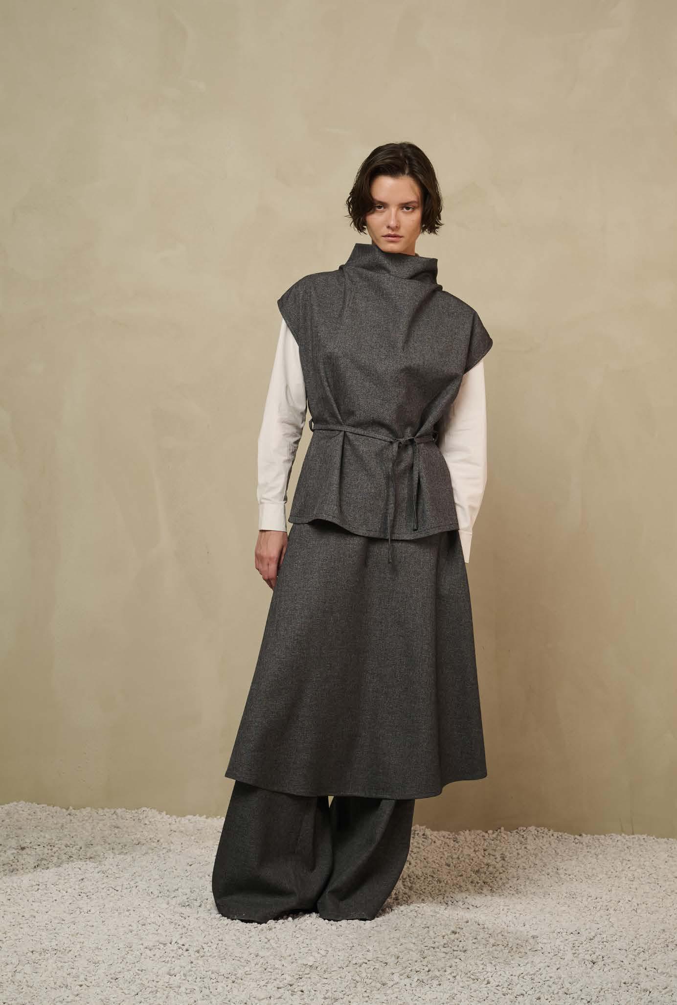Blusa smanicata grigia donna - Giulia Matilda